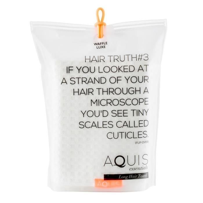 Aquis waffle luxe store long hair towel