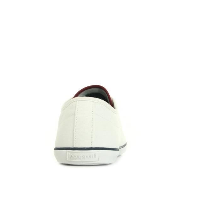 Baskets Le Coq Sportif Slimset Canvas Optical White Ruby Wine Blanc rouge Cdiscount Chaussures