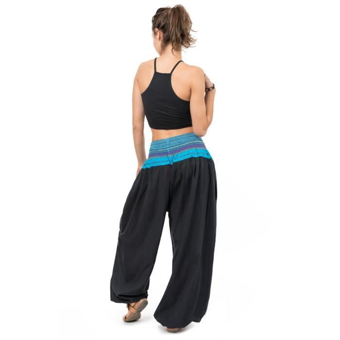 Pantalon baba cool femme Fantazia Noir Baggy Noir Cdiscount Pret a Porter