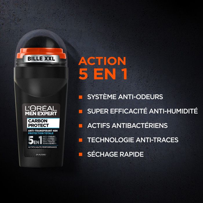 L'Oréal Men Expert Men Expert - Déodorant Carbon Protect 5 En 1 - 2 X 50 Ml - INCI Beauty