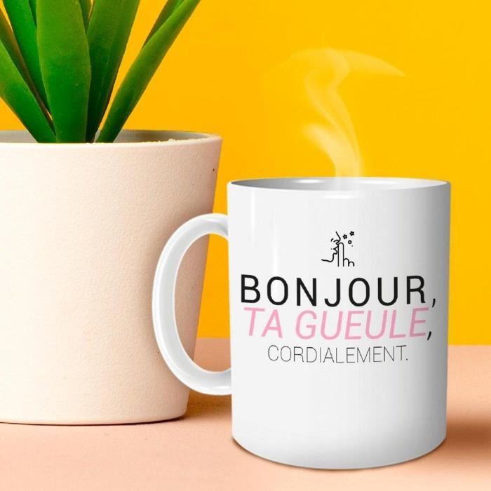 T-shirt Humour 'Ta Gueule, Cordialement' - Noir, Taille Régulière, Fait Main