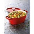 Cocotte Ovale Pyrex SlowCook En Fonte Émaillée - 33 Cm Compatible Induction & Tous Feux, Idéale Pour Mijotés Savoureux