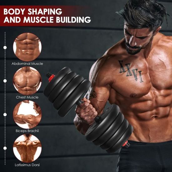ensemble d halteres reglables pour hommes et femmes ensemble d halteres solides avec bielle pour le fitness a domicile cdiscount sport