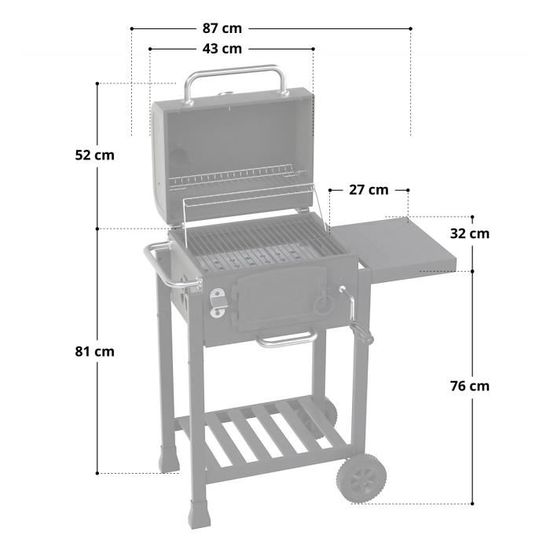 TAINO HERO Set Smoker petit chariot Barbecue au charbon de bois