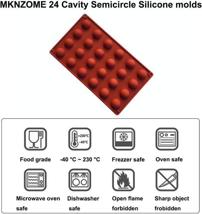 Moule Silicone Cylindrique 24 Cavités - Diamètre 3 Cm, Hauteur 2,5 Cm - Pour Cupcakes, Mousses, Chocolats - Résistant à La Chaleur, Lavable