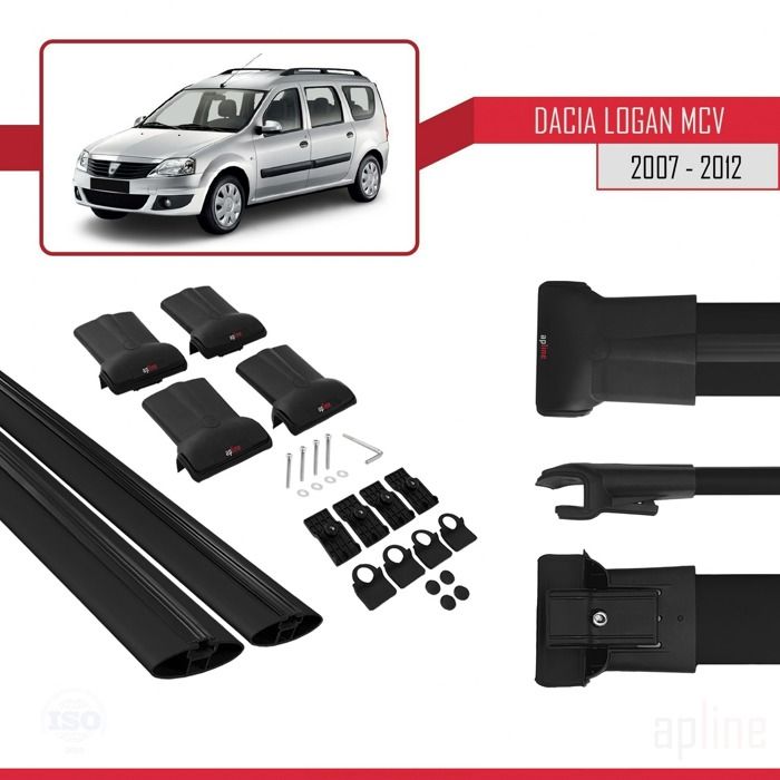 Barres De Toit FLY Gris Pour Dacia Dokker 2012-2023 - Porte-Bagages - Compatible Coffre, Porte-Vélos, Porte-Skis - 14