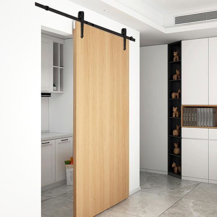 Izrielar Système porte coulissante Système de porte coulissante Kit de  ferrure de porte coulissante en bois—Arrow—363cm