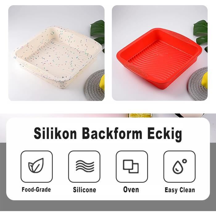 Moule à Gâteau En Silicone 2 Trous Motif Carré - 30x17x0,8 Cm, Blanc, Supporte -40°C à 230°C, Sans BPA - 12