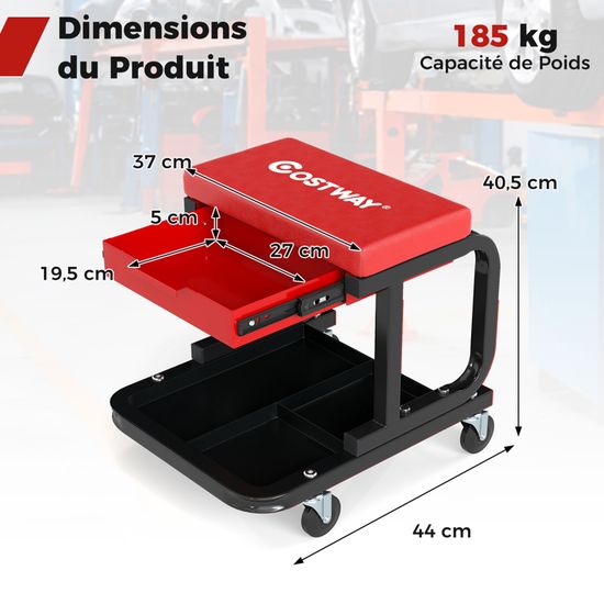 Planche De Montage 2 En 1 Atelier 150kg Avec Roulettes - Tabouret Siège Couchage Jaxguom