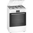 BOSCH HXR39IG20 - Cuisinière mixte - 3 foyers gaz et 1 électrique - Four multifonction full ecoclean - 66 L - A - L 60 cm - Blanc-0