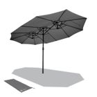 VOUNOT® Parasol de Jardin Double en Aluminium 460x270cm Gris - UV protection 30+