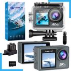MAXLABER Camera Sport 5K 30FPS avec Microphone Sans Fil, Double Ecran, 50MP, EIS, 2 Batteries, Caméra Etanche 40M,Avec Accessoires
