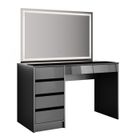 Vicco Coiffeuse Table de coiffeuse Commode de coiffeuse Sherry anthracite Miroir (miroir LED )
