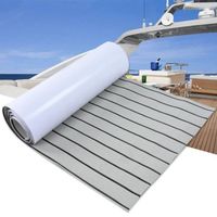 YOSOO Feuille de Decking EVA Teak Decking Sheet Surfboard Boat Yacht Flooring Mat Tapis de sol (bandes grises et noires)