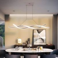 Dorlink® Suspension, Lustre LED Moderne pour Salon Salle à manger Dimmable tricolore avec télécommande Blanc 75W