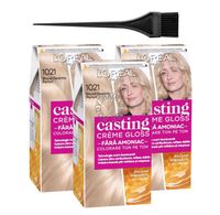 L'Oréal Paris Casting Crème Gloss 1021 Blond Clair Perle Coloration Semi-Permanente Sans Ammoniaque Lot de 3