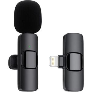 MICROPHONE K1 Micro Cravate sans Fil pour iPhone, 2.4GHz Mini Micro Telephone Portable, Wireless Lavalier Microphone pour TikTok.[Z402]