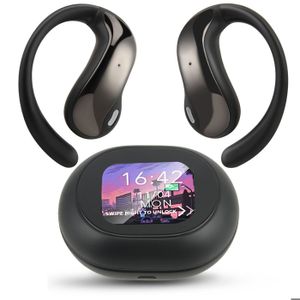 AOOSU AI Ecouteur Traducteur Instantané, 144 Langues Traducteur Vocal Instantané, Open Ear Ecouteurs Bluetooth 5.4 Ecran Tactile LCD, Casque De Traduction En Temps Réel Pour Voyage Affaires Études