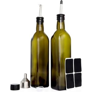 Bouteilles en verre avec bec verseur pour huile d'olive et vinaigre,  ensemble de bouteilles pour vinaigrette et distributeur d'hui - Cdiscount  Maison