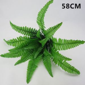 FLEUR ARTIFICIELLE D-18 feuilles - Petite plante artificielle verte de fougère de Boston, Fausse plante, Feuilles vertes, Pour d