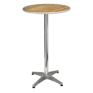 TABLE DE JARDIN  Table Mange Debout Rond 600 mm - Bolero - Aluminium - Marron - Brillant