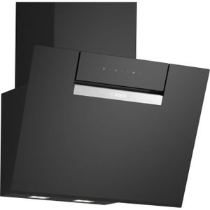 Hotte aspirante cheminée inclinée Bosch DWK098G60 90 cm finition verre noir  - Série 8