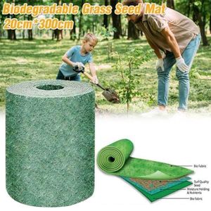 Grotrax Tapis de graines de gazon biodégradable et engrais tout en un, 4,6  m2 de vert toute l'année pour pelouse, aire pour chien et ombre, à rouler