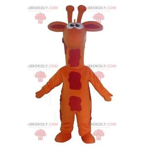 DÉGUISEMENT - PANOPLIE Mascotte de girafe orange rouge et jaune géante - 
