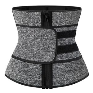 CEINTURE DE SUDATION Bustier-corset,Corset d'entraînement amincisseur, armature acier, pour transpirer au sauna, ceinture de sport - Single Velcro Gray