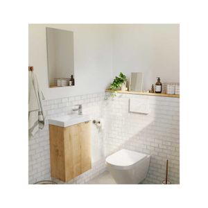 LAVE-MAIN Meuble lave-mains Bois + Vasque + Miroir - LINEN -