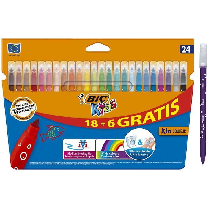 BIC Kids Visaquarelle Feutres de Coloriage avec Pointe Pinceau - Couleurs  Assorties, Etui Carton de 10 - Crayons-Feutresfavorable à acheter dans  notre magasin