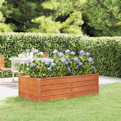 Jardinière Surélevée VidaXL Acier Corten - 579x100x36cm - Style Industriel