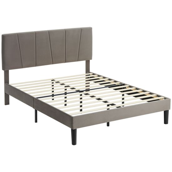 Cadredelitdouble-lit2personnes140x190cm-HOMCOM-têtedelitréglable-avecsommier-cadremétallique-gris