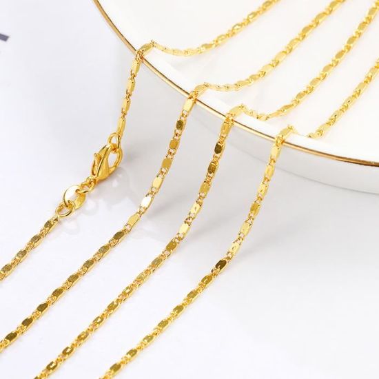 4 pièces/ensemble 2mm large Figaro chaîne collier en acier inoxydable véritable plaqué or chaînes pour hommes femmes bijoux 24