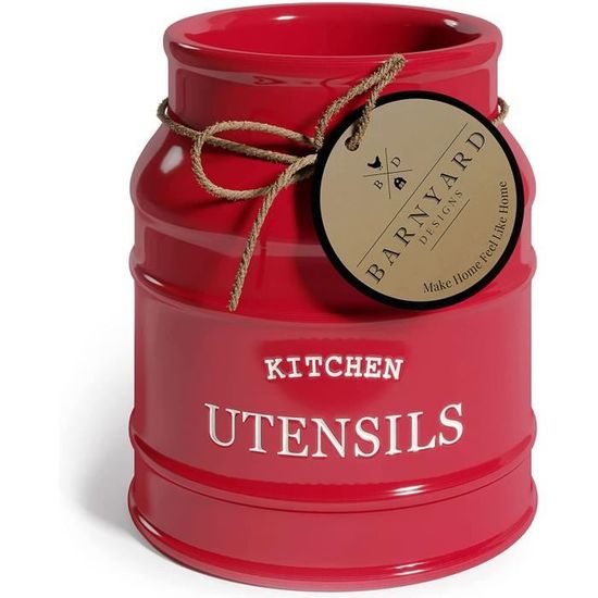 Porte-ustensiles De Cuisine Rouge - Organisateur à Couverts Et Baguettes - 16,5x14,5 Cm - Pour Comptoir, Restaurant