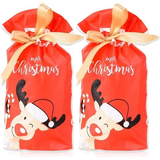 Asoulin Lot De 40 Sacs Cadeaux De Noël Avec Cordon De Serrage Avec