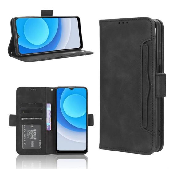 Étui Portefeuille Pour Blackview Shark 6 5G - Cuir PU, Fermeture Magnétique, 2 Emplacements Cartes, Dragonne | Style Professionnel, Protection Complète