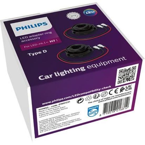 Philips Douille pour ampoule de voiture 11176X2 Culot PX26d Type de construction (ampoule de voiture) H7
