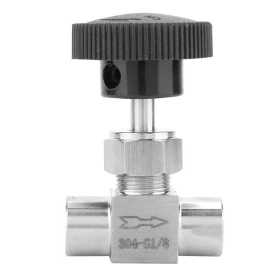 Vanne à Aiguille Droite 3/8" BSPP - Acier Inoxydable Haute Pression Pour Propane, Eau, Gaz, Huile
