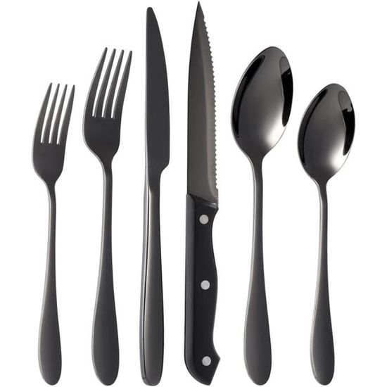 FANTICDE Set Couverts de Table 8 personnes, ensemble de couverts inox