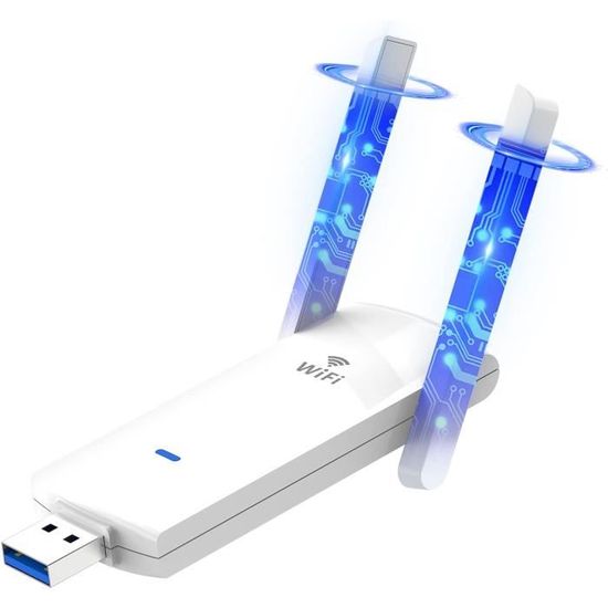 Clé Wifi USB 3.0 Maxesla Double Bande 2.4/5G - Puissante, MU-MIMO, Noir