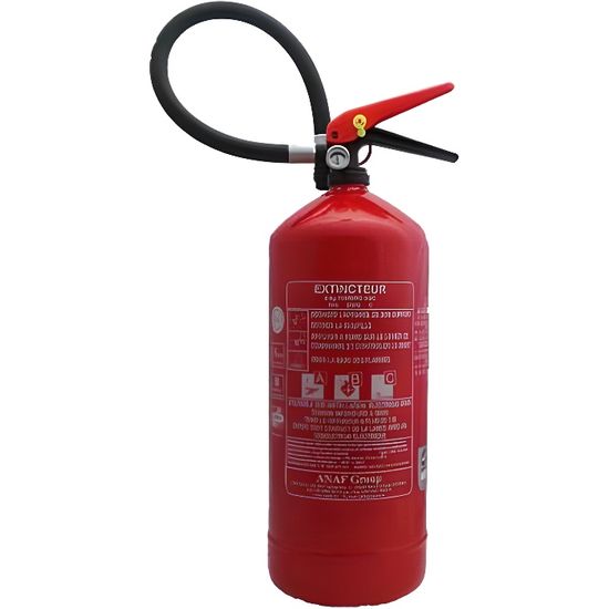 Extincteur Poudre ABC 6 Kg - Norme CE - Idéal Voiture, Bateau, Camping-Car - Support Mural Inclus