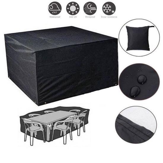 Housse De Protection Pour Meubles Jardin - Ø120x75cm - Imperméable Et Anti-UV - Tissu Oxford 420D