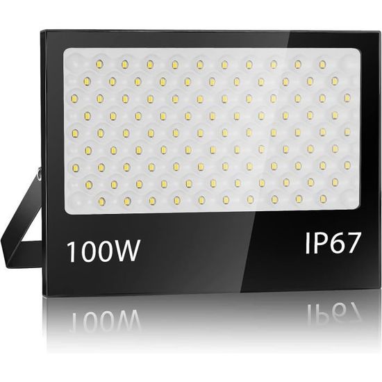 MIWATT Projecteur LED 10W Blanc Froid - Série Étanche IP68 Pour Extérieur Jardin Usine Chantier