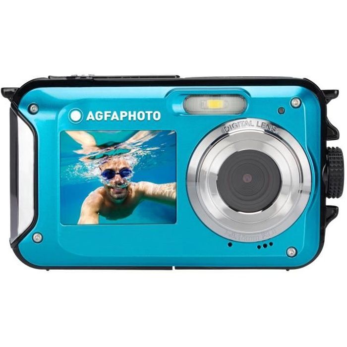 AGFA PHOTO Realishot WP8000 - Appareil Photo Numérique Étanche (Vidéo HD, Double écran LCD, Zoom Digital 16x) - Bleu