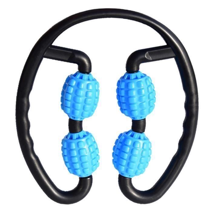 Rouleau de Massage à 4 Points de Déclenchement pour Bras Jambe Cou Masseur de Tissus Musculaires pour Fitness Gym Yoga Pilates S-97