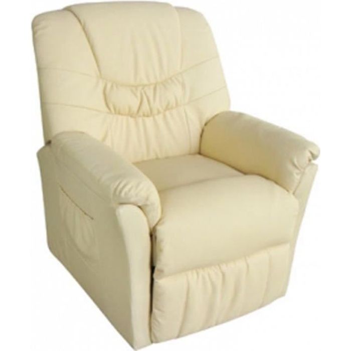 Fauteuils de massage electriques Fauteuil relax massant blanc creme Delux