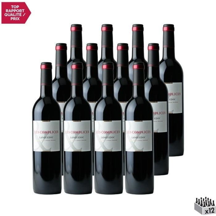 Languedoc Les Complices de Puech Haut Rouge 2018 - Lot de 12x75cl - Château Puech Haut - Vin AOC Rouge du Languedoc - Roussillon