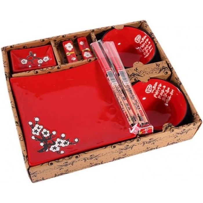 SERVICE COMPLET JAPONAIS ROUGE