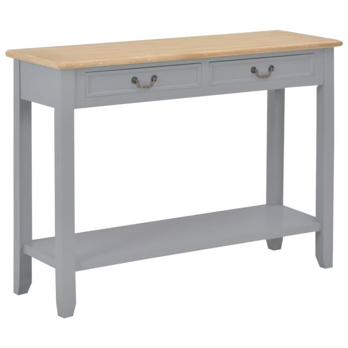 Table Console Table de Salle à Manger Table d’entrée Table Café, Style Vintage - Gris 110x35x80 cm Bois #E#3490